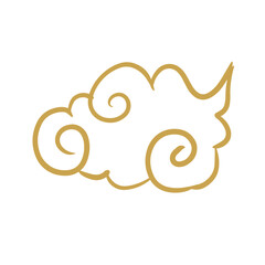 Chinese golden auspicious cloud lines