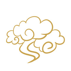 Chinese golden auspicious cloud lines