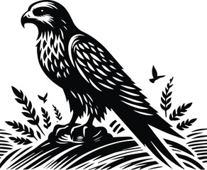 Obraz premium Falcon silhouette vector art illustration. Generative AI