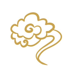 Chinese golden auspicious cloud lines