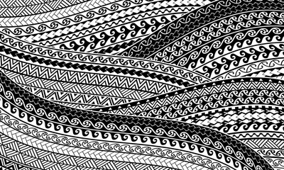 Polynesian Maori traditional pattern design and tribal illustration creative patterns