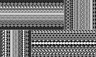 Polynesian Maori traditional pattern design and tribal illustration creative patterns