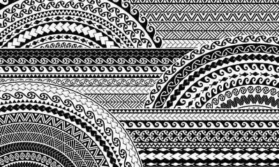 Polynesian Maori traditional pattern design and tribal illustration creative patterns