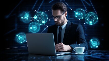 A high-tech image depicting the concept of secure connection. 