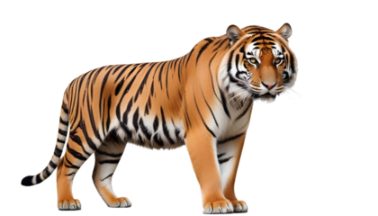 Wild tiger cut out