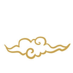 Chinese golden auspicious cloud lines