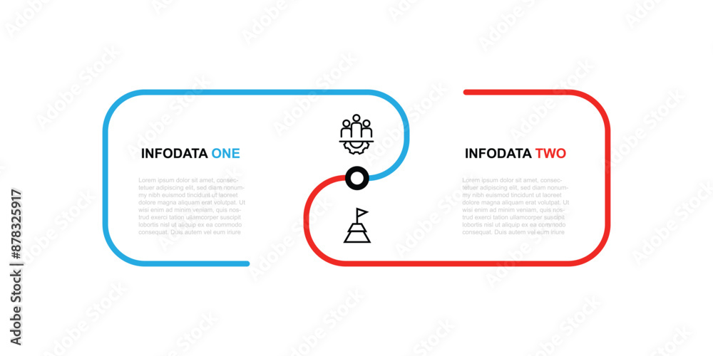 Aufkleber Design template infographic vector element with 2 step or option 
