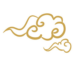 Chinese golden auspicious cloud lines