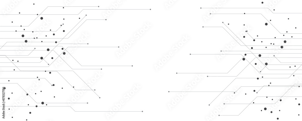 Leinwandbilder lines digital technology futuristic on a white background. high-tech connection system. technology c