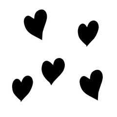 Obraz premium Abstract seamless heart pattern. Vector hand drawn love concept illustration. Black and white love doodle background with hearts. Wrapping paper, textile, wallpaper