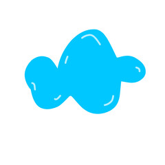 Simple hand drawn cloud collection. Abstract blue cloudy vector illustration. Sketch brush stroke speech bubble. 