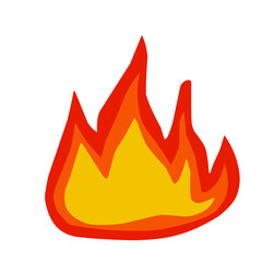Vector Fire Flame Isolated Icon. Campfire, Bonfire, Flame Sign, Front View. Vector Illustration