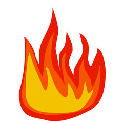 Vector Fire Flame Isolated Icon. Campfire, Bonfire, Flame Sign, Front View. Vector Illustration