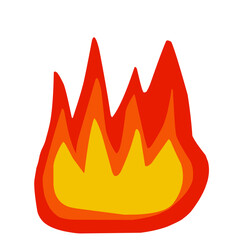 Vector Fire Flame Isolated Icon. Campfire, Bonfire, Flame Sign, Front View. Vector Illustration