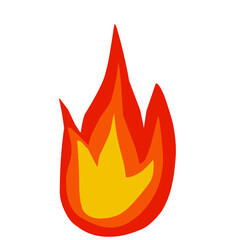 Vector Fire Flame Isolated Icon. Campfire, Bonfire, Flame Sign, Front View. Vector Illustration