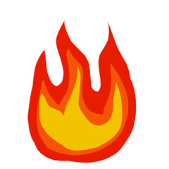Vector Fire Flame Isolated Icon. Campfire, Bonfire, Flame Sign, Front View. Vector Illustration