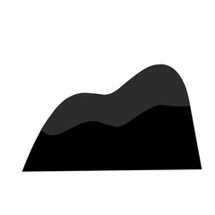 Mountain silhouette vector icon. Black and white mountain icon