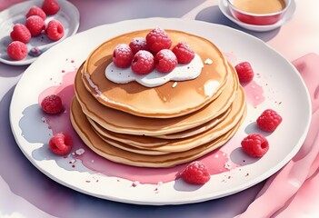 pancake dessert watercolor