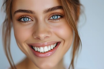 Radiant Smile and Sparkling Blue Eyes