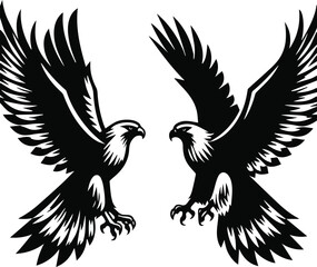 Fototapeta premium Falcon silhouette vector art illustration. Generative AI