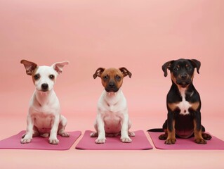 Obraz premium Dogs doing yoga