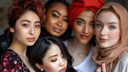 Obraz premium A group of women of diverse ethnicities 