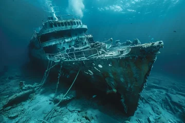  a sunken ship at the bottom of the Gulf sea © Xchip