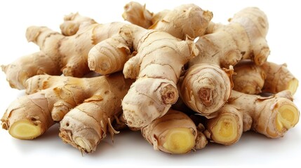 Fototapeta premium Fresh ginger root isolated on white background