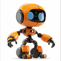 Fototapeta premium 3D cute robot in white background vector image