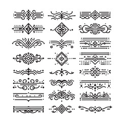 Fototapeta premium set of borders and Corners vector illustration 