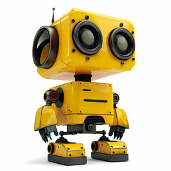 Fototapeta premium 3D cute robot in white background vector image