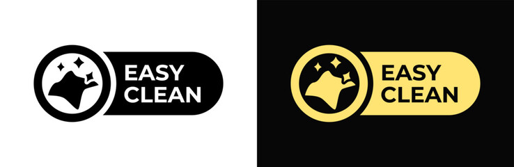 Easy clean icon. Shiny napkin label. Easy to clean vector illustration for product packaging. Cleaning service badge. Housekeeping sign. Household symbol.