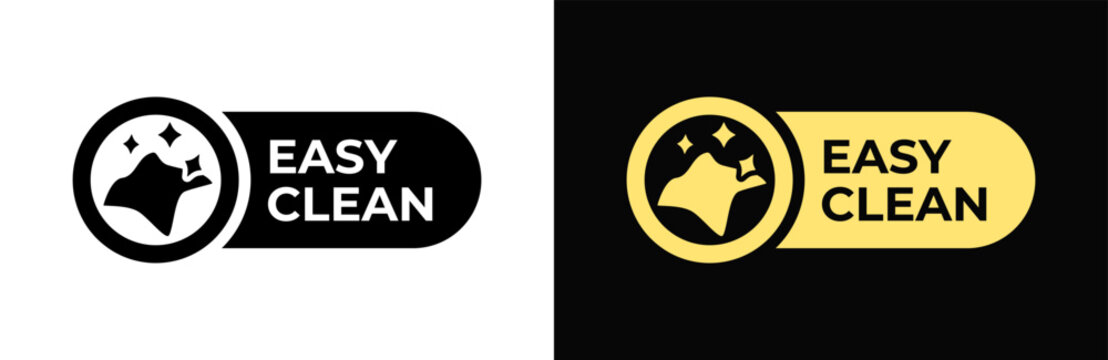 Easy clean icon. Shiny napkin label. Easy to clean vector illustration for product packaging. Cleaning service badge. Housekeeping sign. Household symbol.