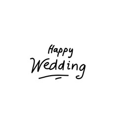 Happy Wedding Hand Lettering