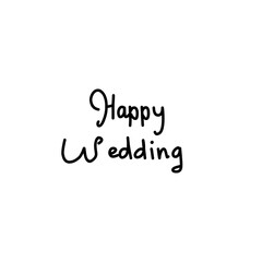 Happy Wedding Hand Lettering
