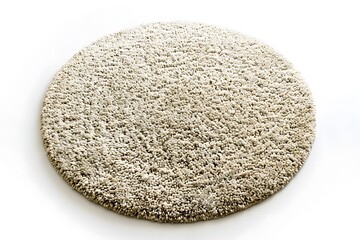 Soft and Cozy Round Beige Shag Rug on White Background