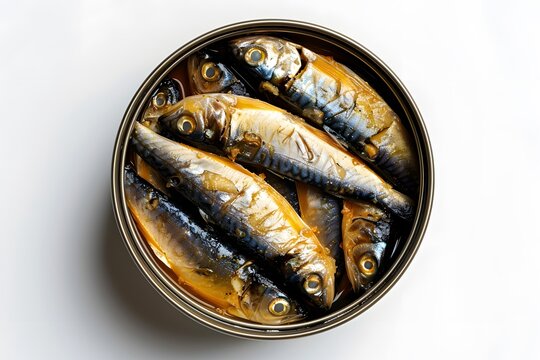 Close-Up of Canned Sardines in Oil