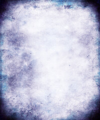 Blue watercolor grunge background, trendy texture with frame and space for your design