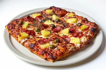 Delicious Detroit-Style Pizza with Tangy Tomato Sauce and Melted Cheeses