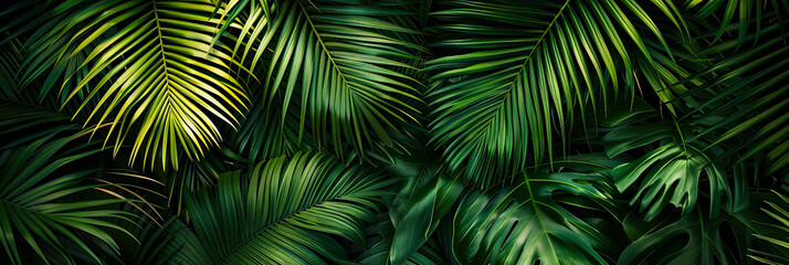 Exotische Palmenblätter im Regenwald
