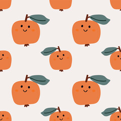 Smile fruits vector ilustration seamless patern.Great for textile,fabric,wrapping paper,and any print.