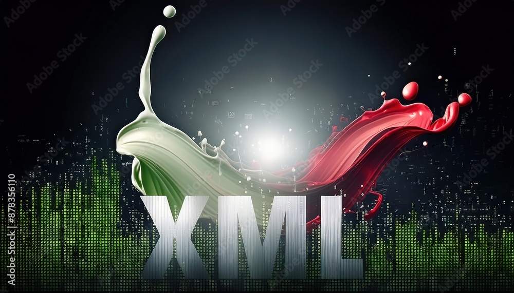 Poster abstract colorful xml data visualization