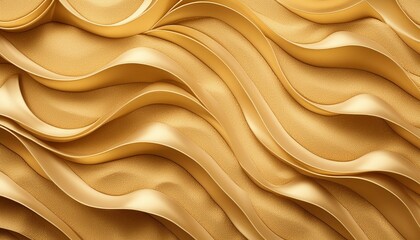 Golden liquid abstract wavy background texture, gold material fabric silky smooth backdrop.