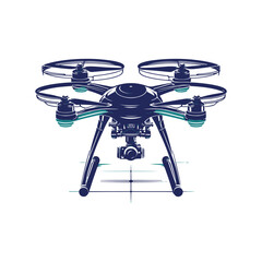 Drone silhouette vector Clip art isolated design illustration