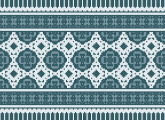 Geometric ethnic oriental seamless pattern traditional Design for background,carpet,wallpaper.clothing,wrapping,Batik fabric,Vector illustration.embroidery style - Sadu, sadou,