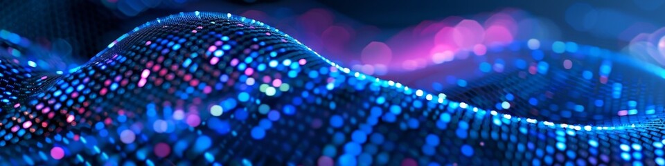 Fototapeta premium Innovative Abstract Holographic Touchscreen Display with Vibrant Light Streaks Representing Speed and Energy. Ideal for Futuristic Wallpaper or Background Themes in Tech Metaverse Network Communicatio