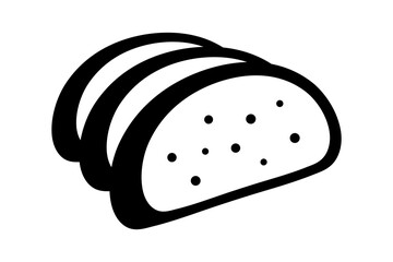 Bread icon, bread loaf and bread slices icon.