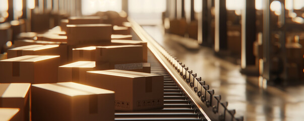 Cargo boxes placed in line along