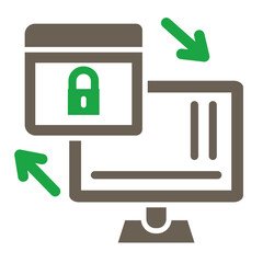 Secured Backup Glyph Two Color Icon