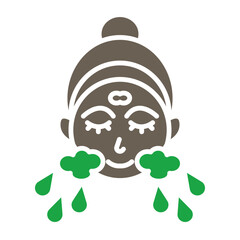 Wash Face Glyph Two Color Icon
